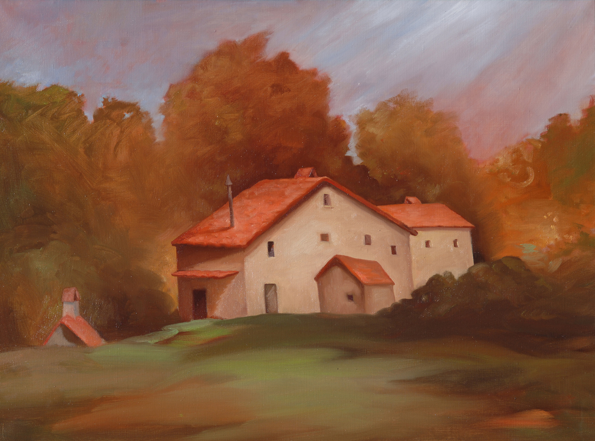 Country House Tuscany, Fleur Palau, oil on canvas 25 x 30