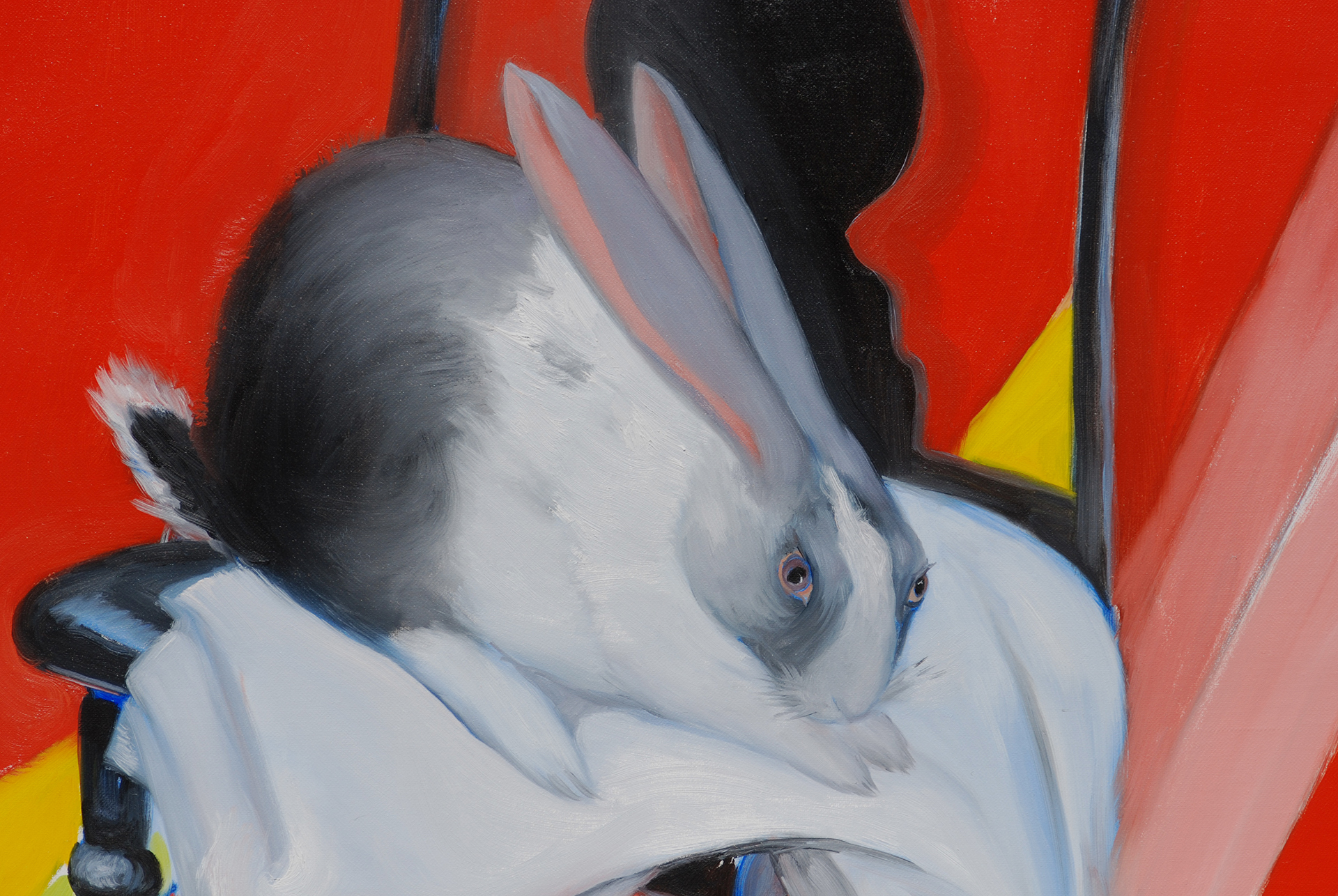 Detail: Alone on a Chair, Fleur Palau, oil on canvas 38 x 22