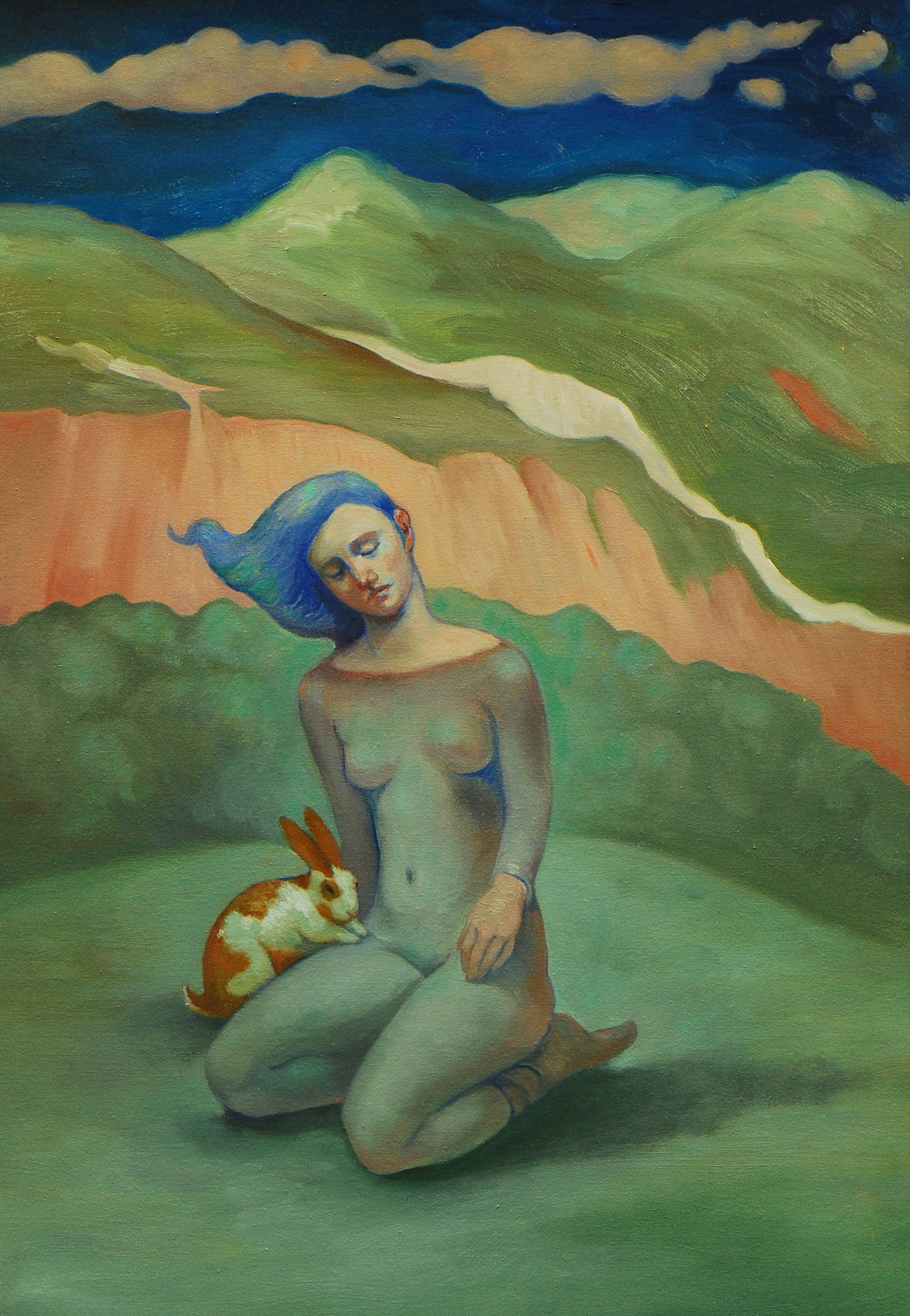 Dreamers, Fleur Palau, oil on canvas 12 x 6