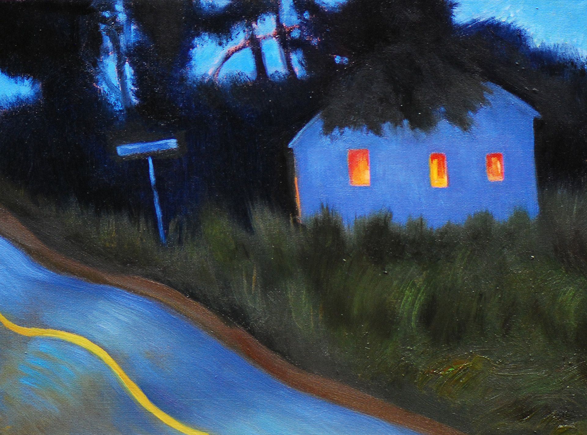 Farm House, Rye NH, Fleur Palau, oil on canvas 10 x 8