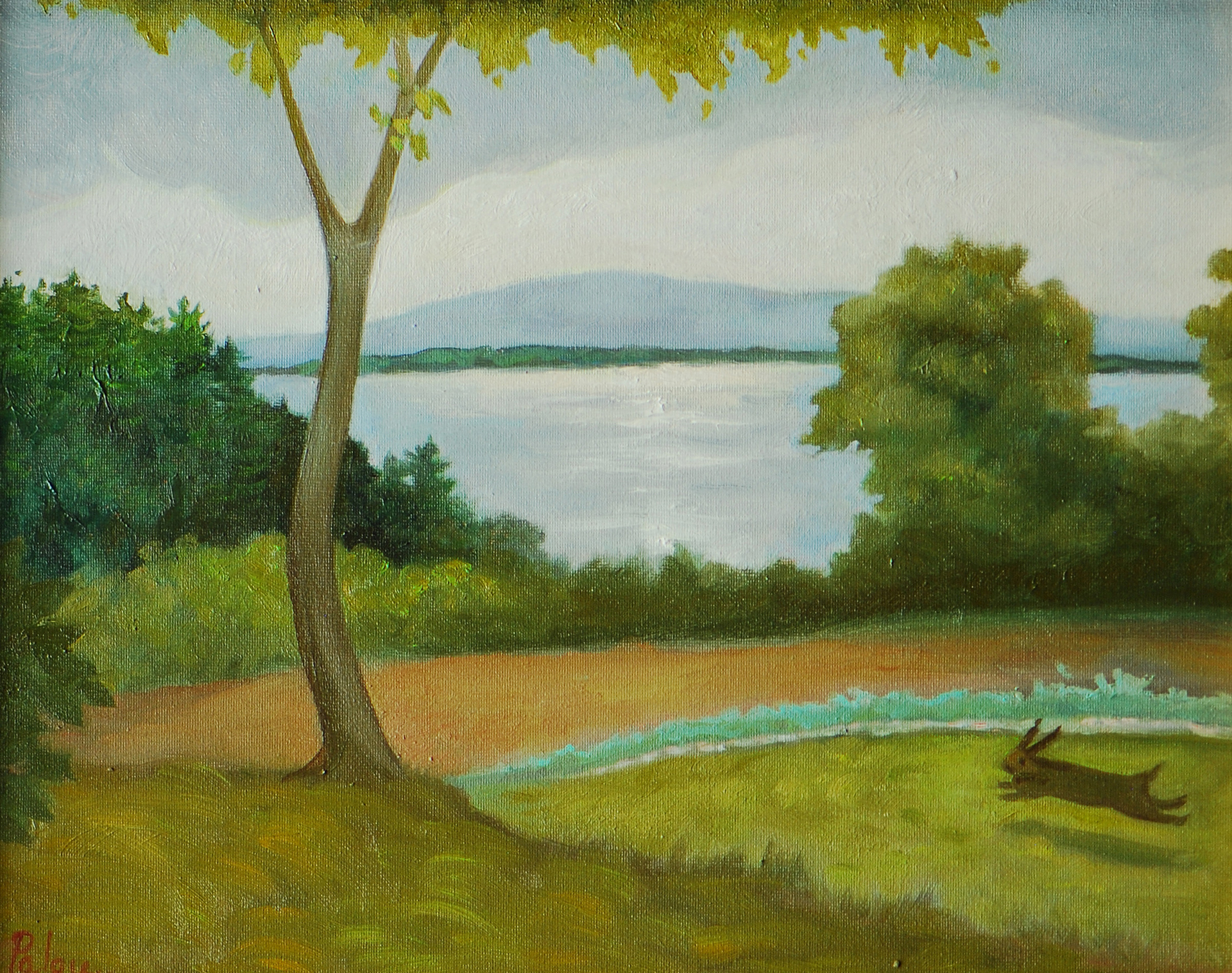Lake Winipesauke in Your Dreams, Fleur Palau, oil on canvas 8 x 10