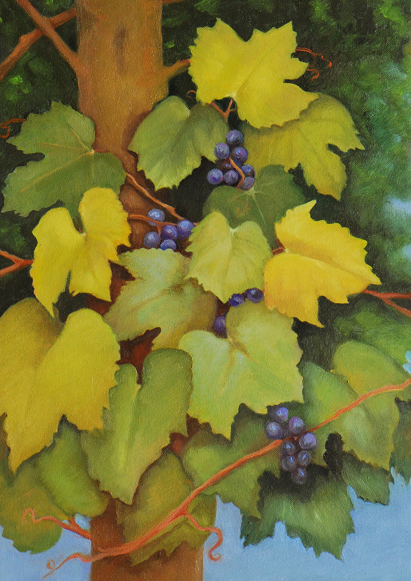 September Harvest, Italy by Fleur Palau, oil on canvas 10x7