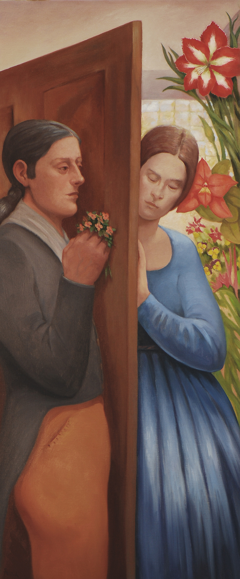 The Proposal, Fleur Palau - oil on canvas, 32 x 16