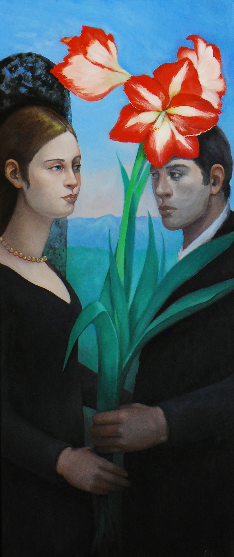 The Wedding Couple, Fleur Palau - oil on canvas, 38 x 24