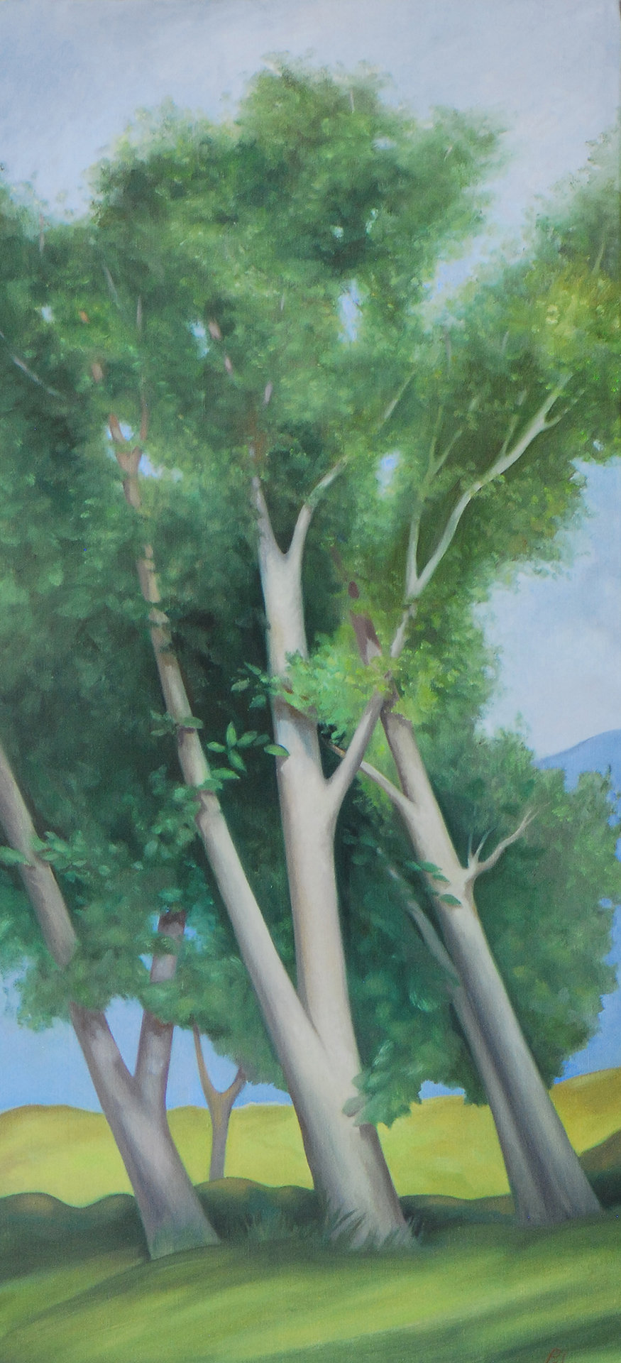 Trees in Versilia, Fleur Palau - oil on canvas , 52 x 23