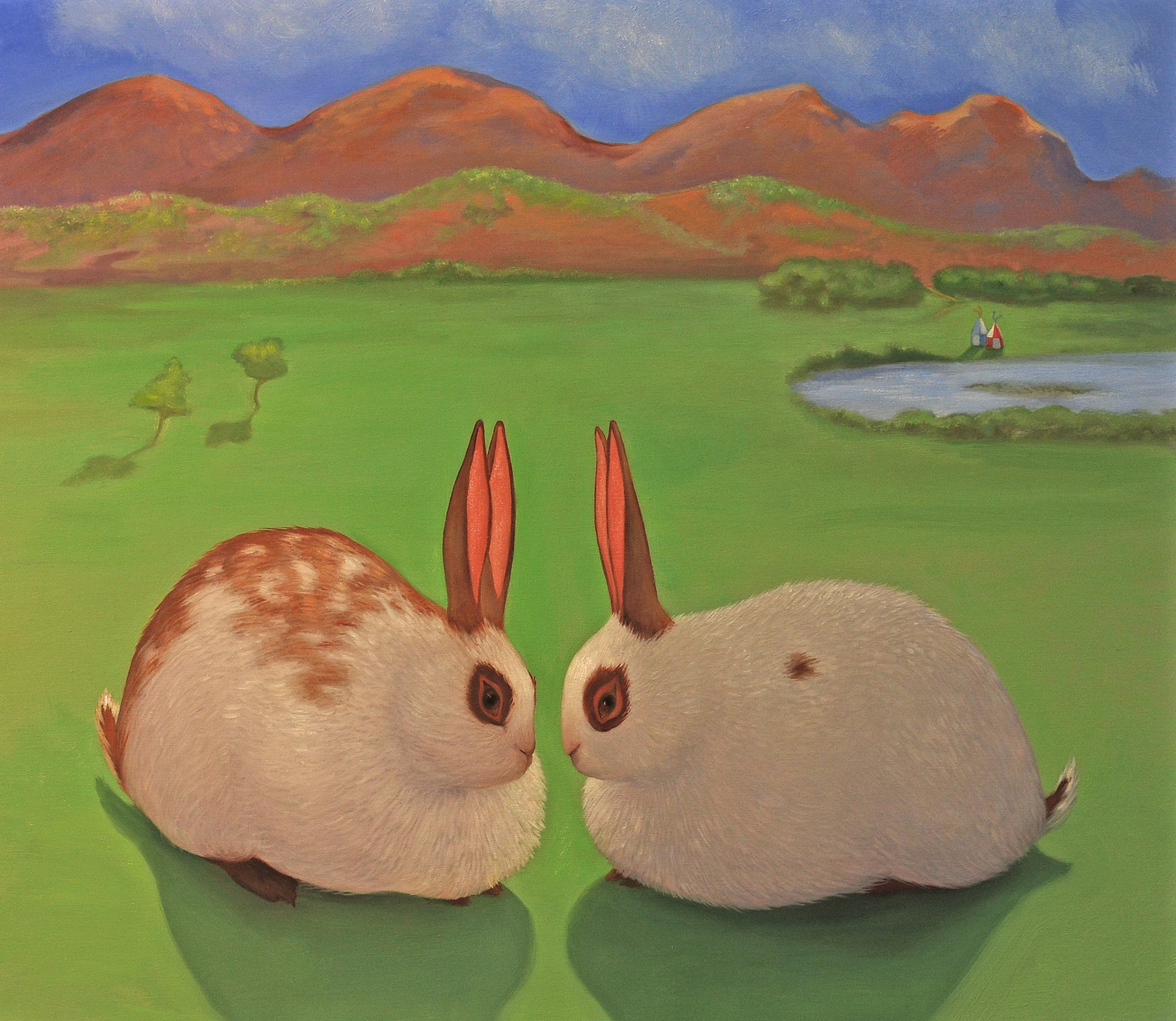Meeting, Fleur Palau, oil on canvas 20 x 24